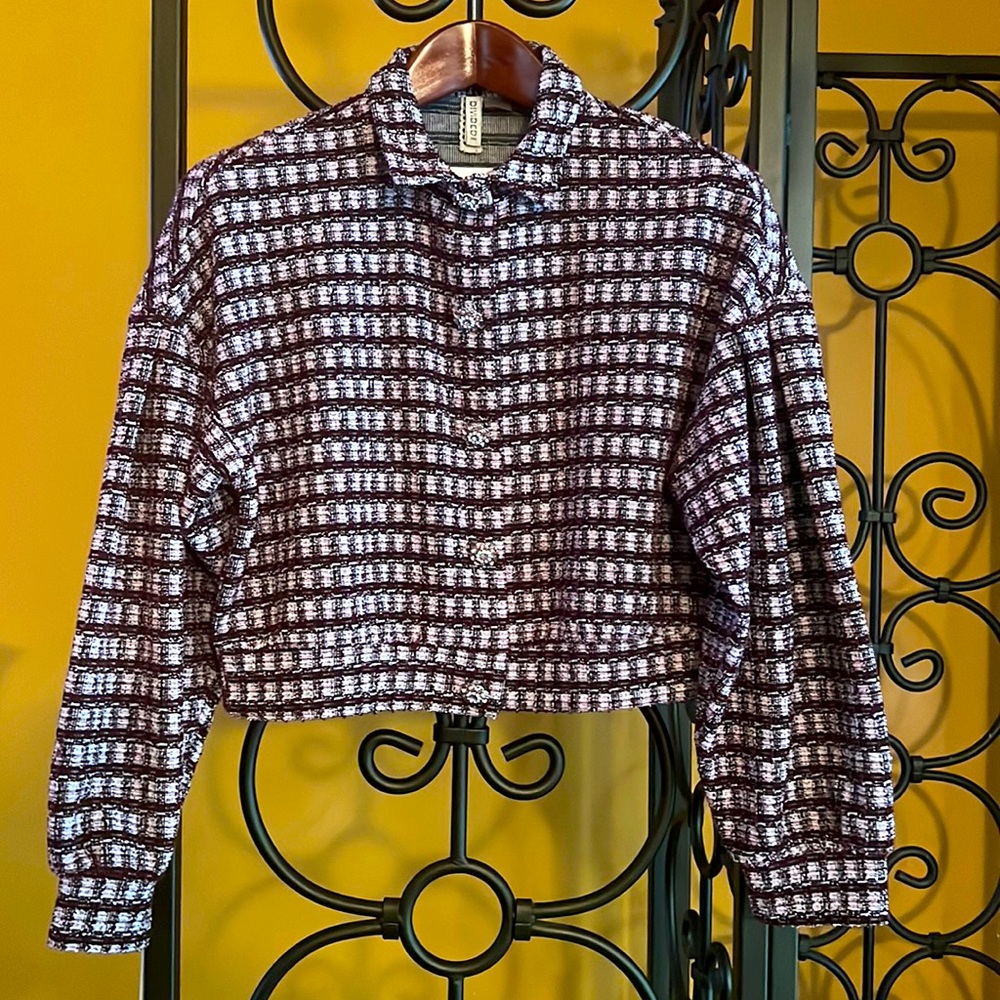 H&M DIVIDED Jacquard Collared Shirt Jacket